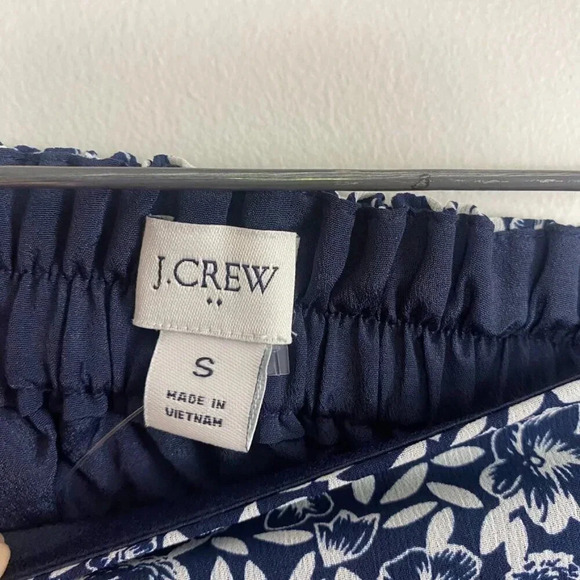 J. Crew Navy and White Floral Ruffle Mini Skirt - Picture 6 of 14